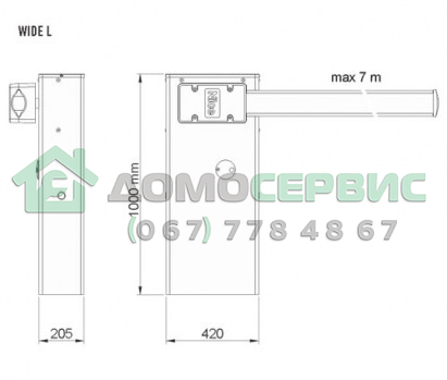 Автоматический шлагбаум Nice Wide L - схема